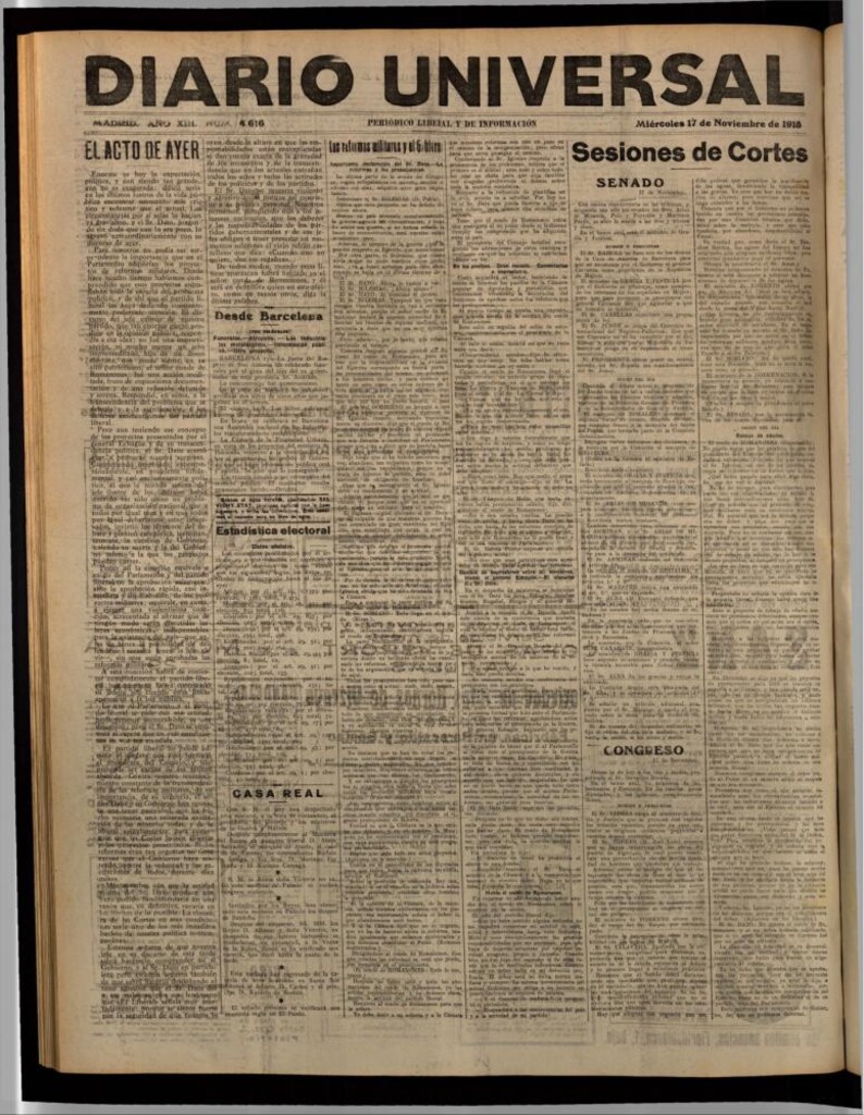 Miniatura de Diario Universal del 17 de noviembre de 1915