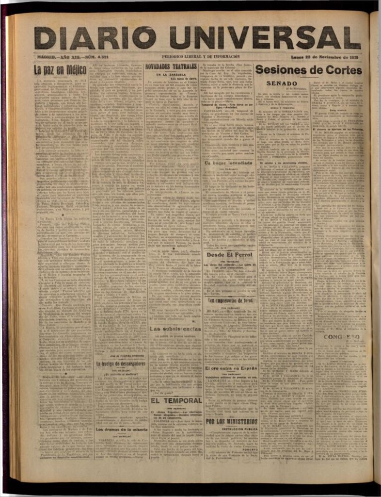 Miniatura de Diario Universal del 22 de noviembre de 1915