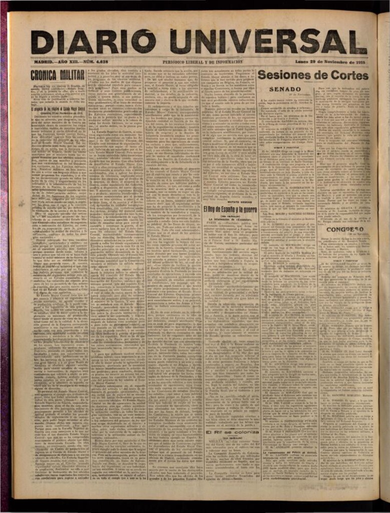 Miniatura de Diario Universal del 29 de noviembre de 1915