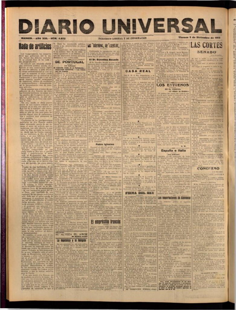 Miniatura de Diario Universal del 3 de diciembre de 1915