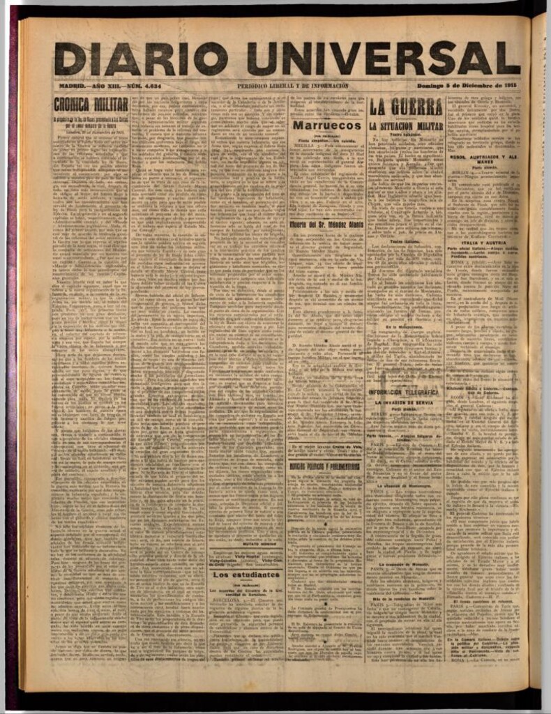 Miniatura de Diario Universal del 5 de diciembre de 1915