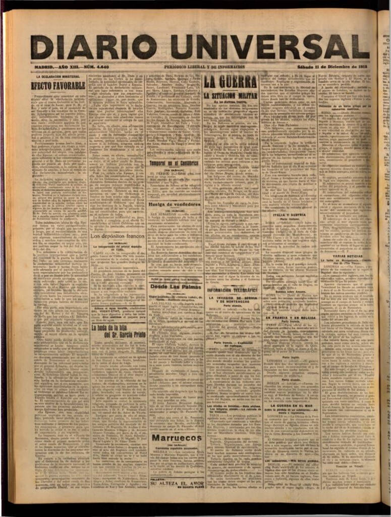 Miniatura de Diario Universal del 11 de diciembre de 1915