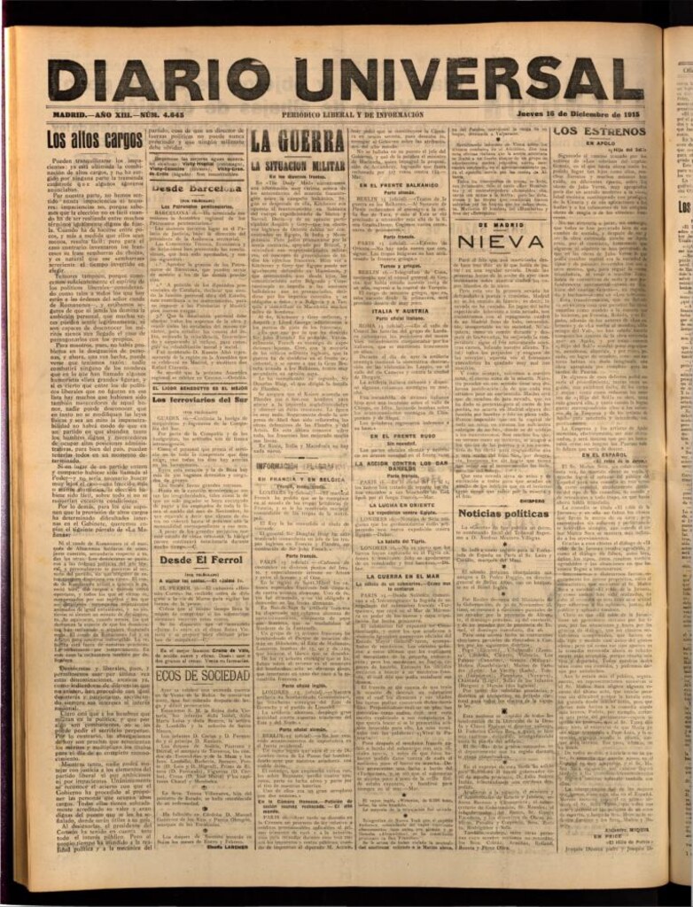 Miniatura de Diario Universal del 16 de diciembre de 1915