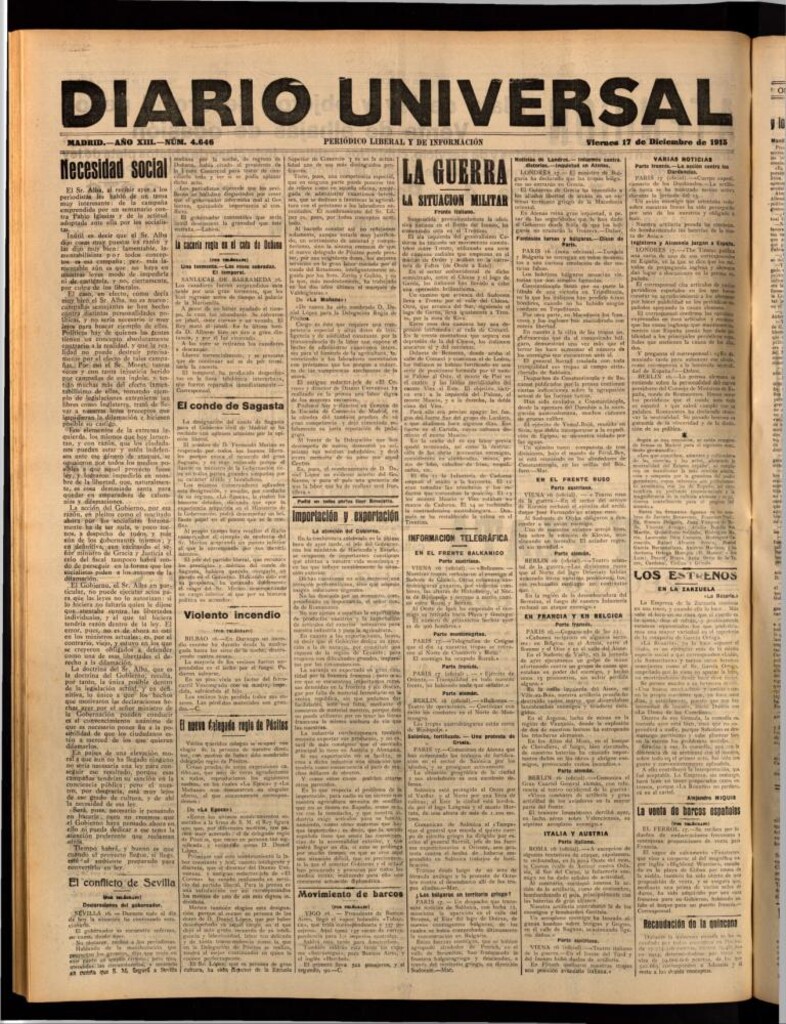 Miniatura de Diario Universal del 17 de diciembre de 1915