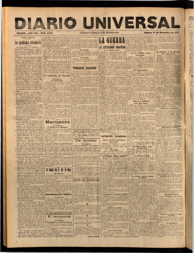 Miniatura de Diario Universal del 18 de diciembre de 1915