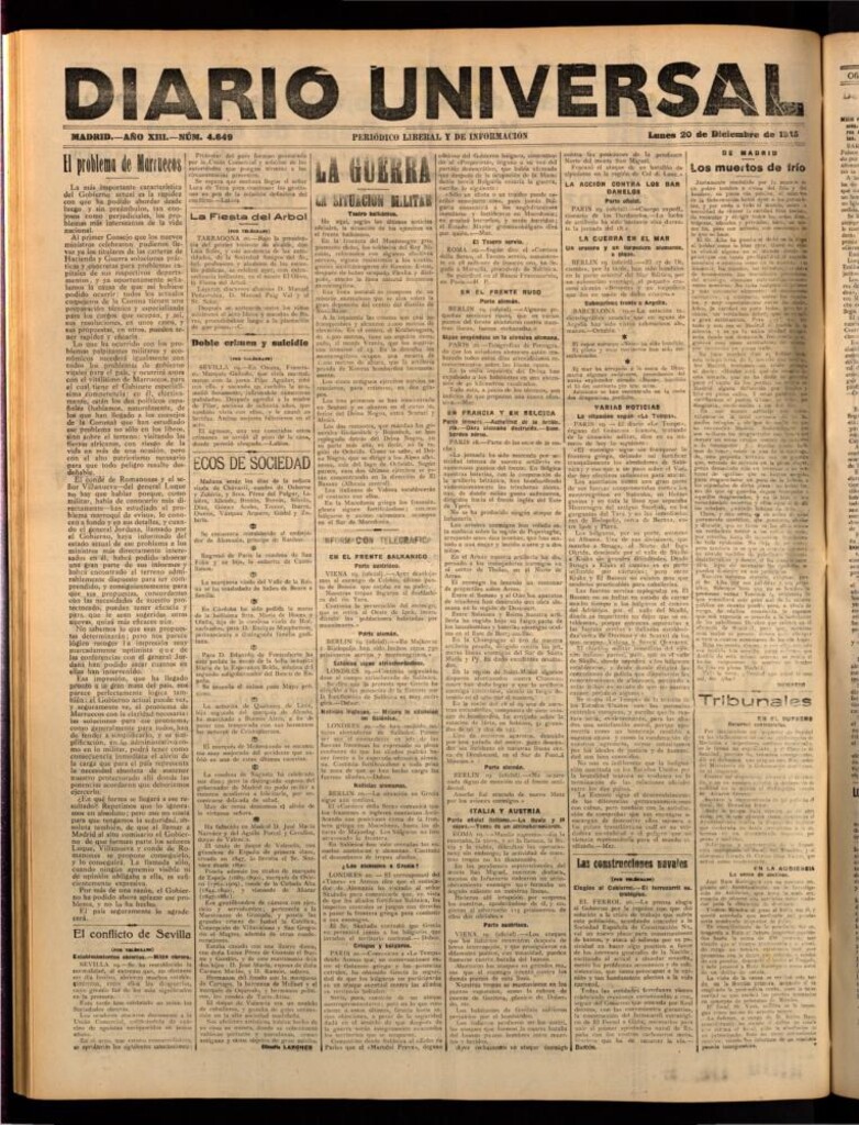 Miniatura de Diario Universal del 20 de diciembre de 1915
