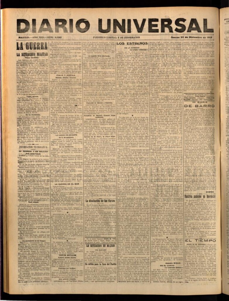 Miniatura de Diario Universal del 23 de diciembre de 1915