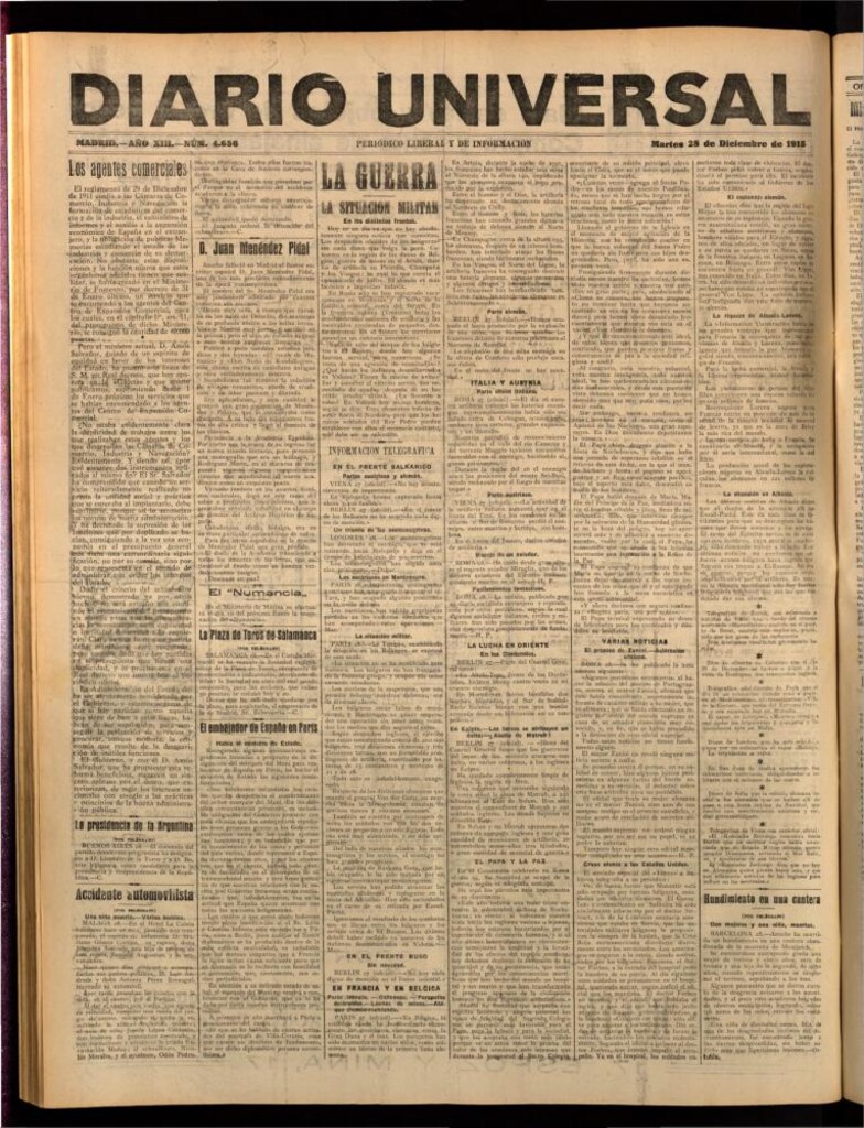 Miniatura de Diario Universal del 28 de diciembre de 1915