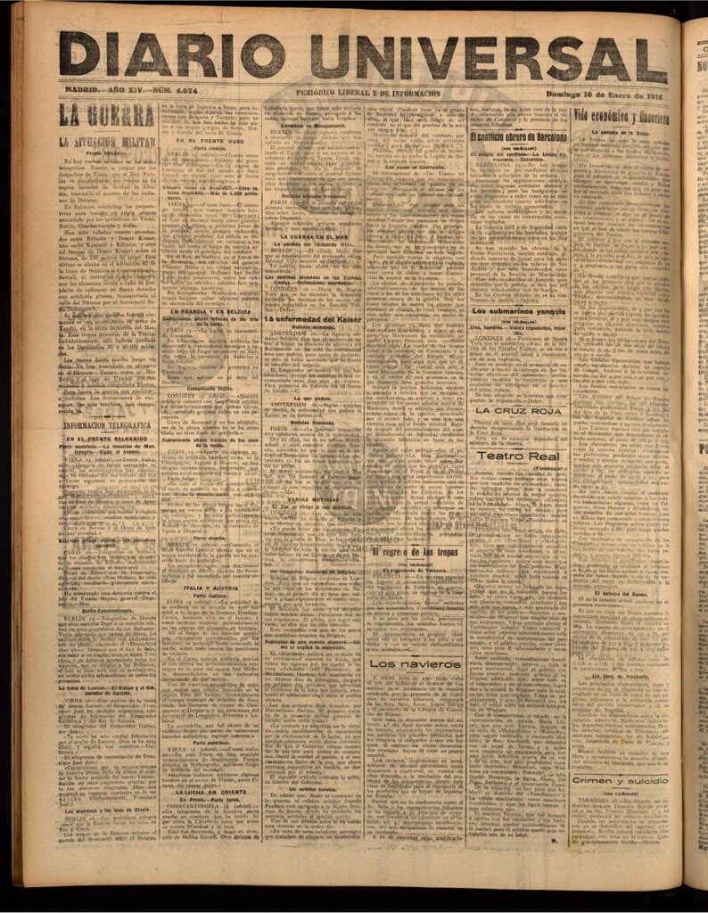 Miniatura de Diario Universal del 16 de enero de 1916