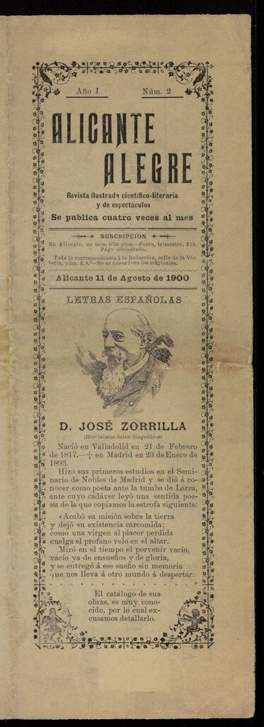 Miniatura de Alicante Alegre del 11 de agosto de 1900