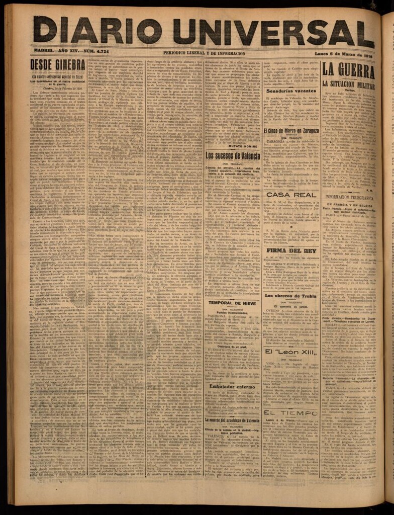 Miniatura de Diario Universal del 6 de marzo de 1916