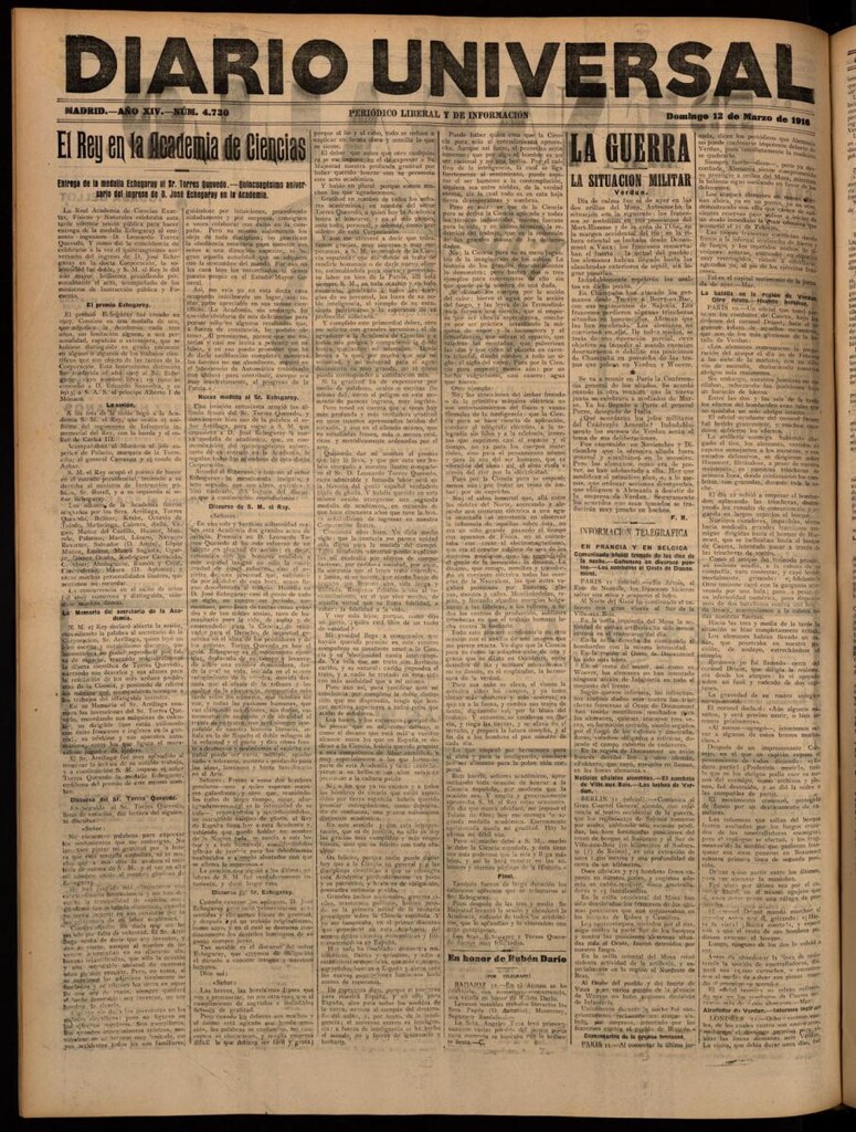 Miniatura de Diario Universal del 12 de marzo de 1916