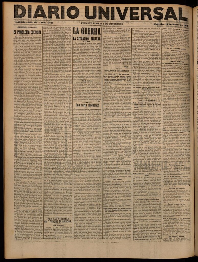 Miniatura de Diario Universal del 15 de marzo de 1916