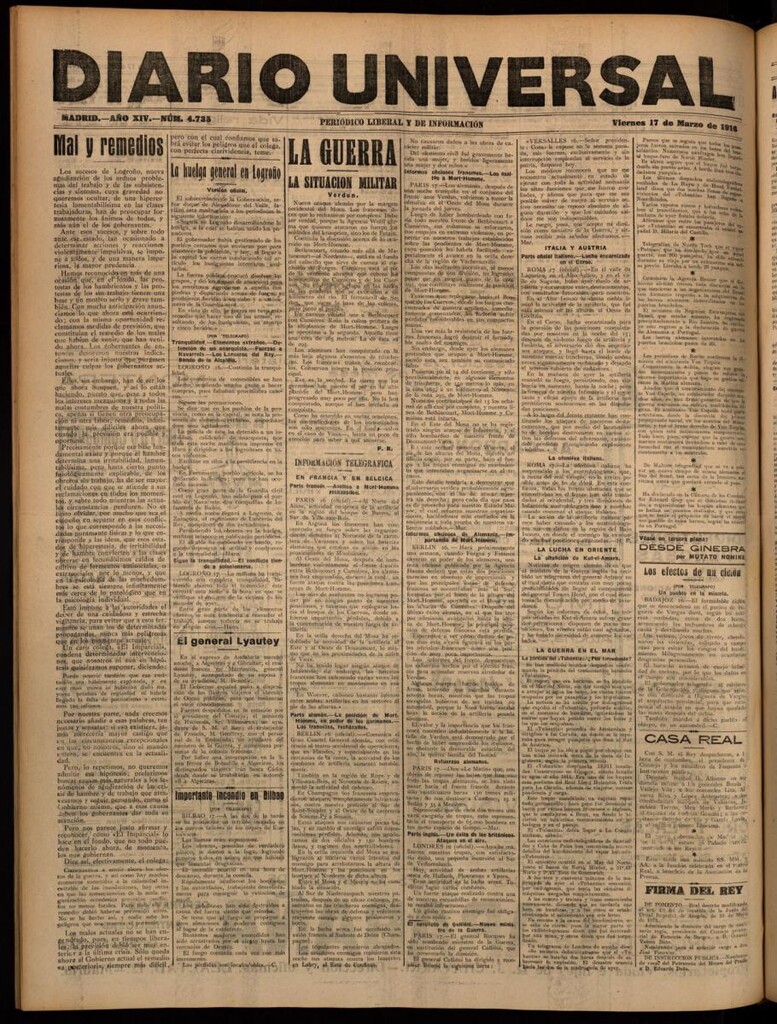 Miniatura de Diario Universal del 17 de marzo de 1916