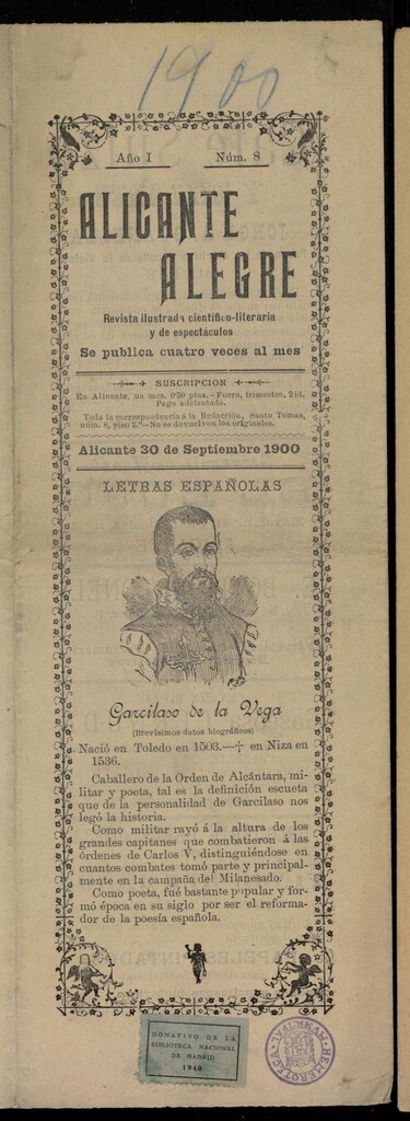 Miniatura de Alicante Alegre del 30 de septiembre de 1900