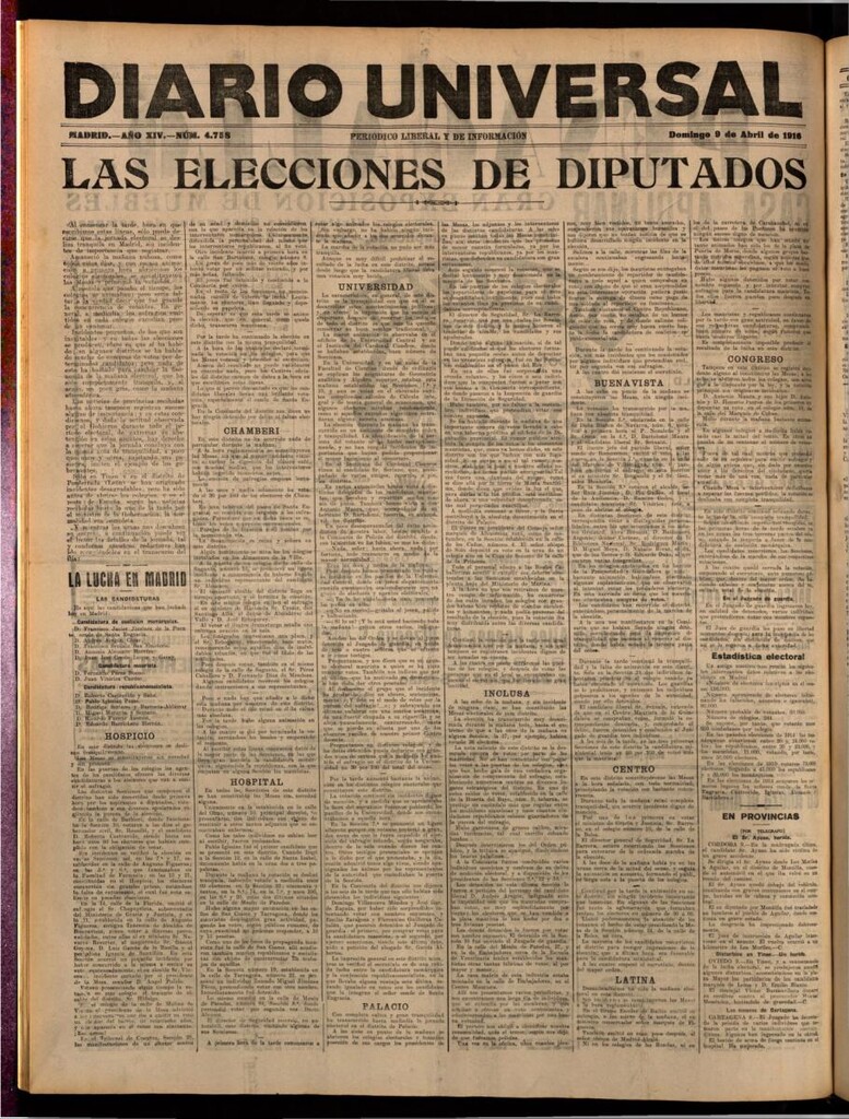 Miniatura de Diario Universal del 9 de abril de 1916