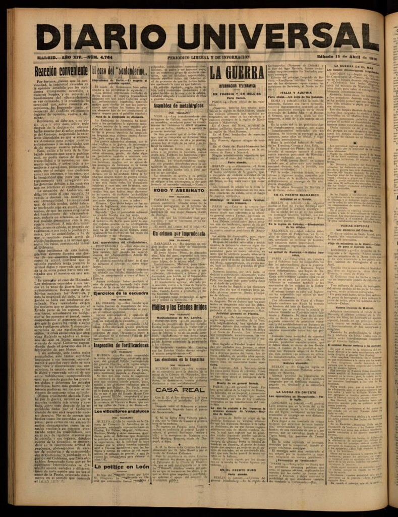 Miniatura de Diario Universal del 15 de abril de 1916