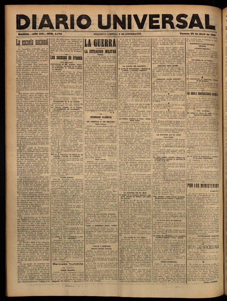 Miniatura de Diario Universal del 28 de abril de 1916