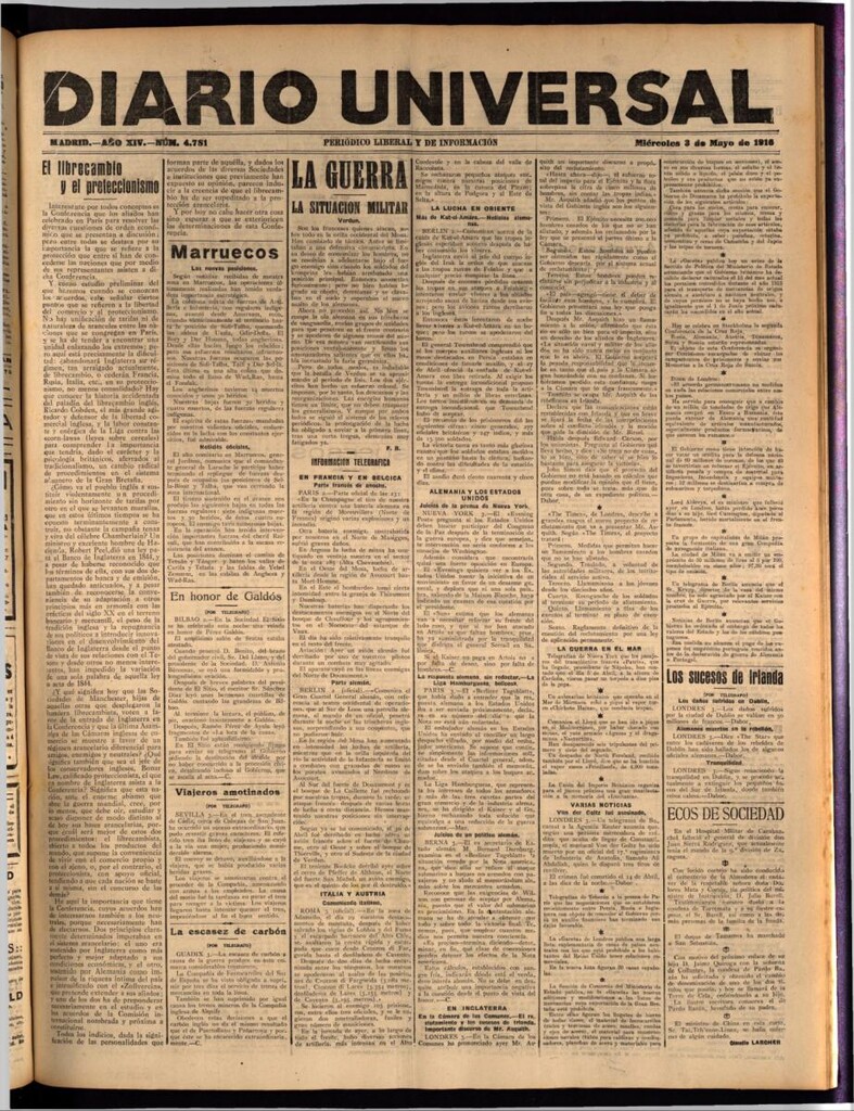Miniatura de Diario Universal del 3 de mayo de 1916