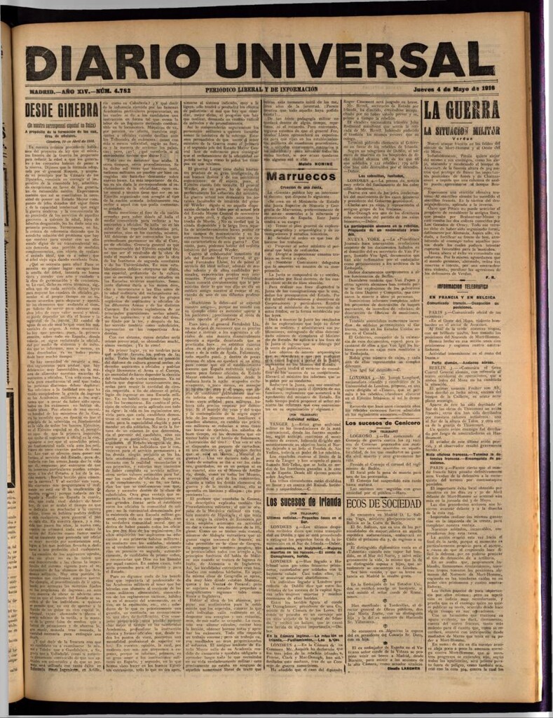Miniatura de Diario Universal del 4 de mayo de 1916