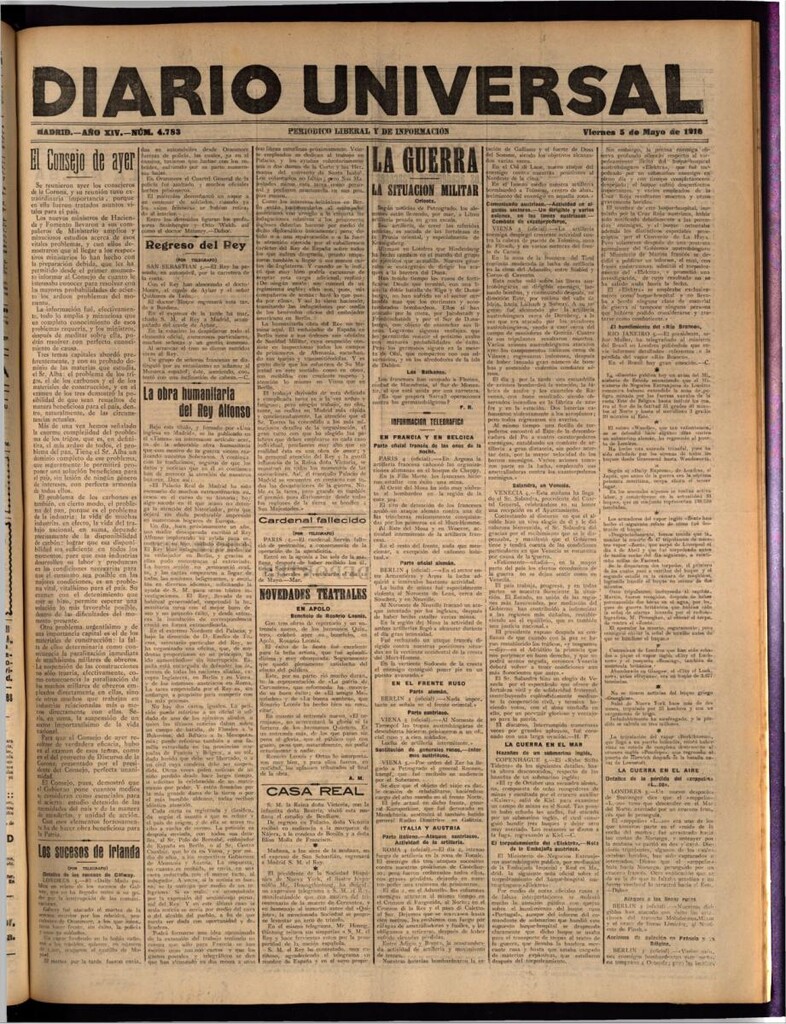 Miniatura de Diario Universal del 5 de mayo de 1916