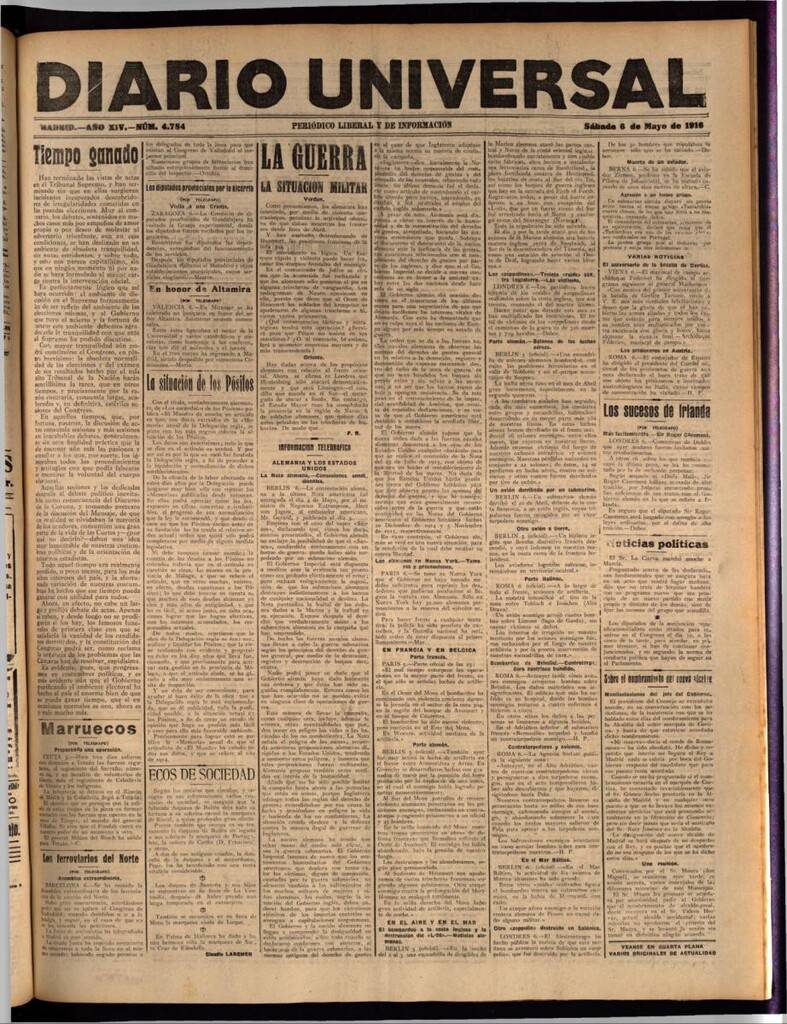 Miniatura de Diario Universal del 6 de mayo de 1916
