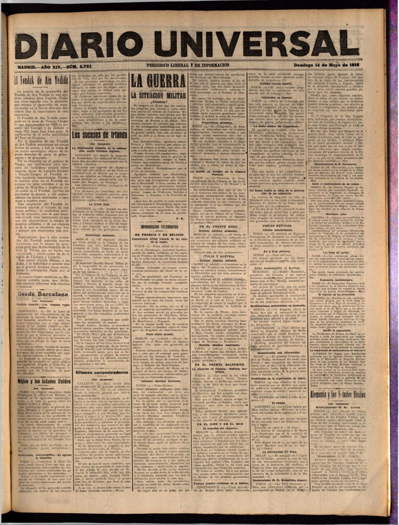 Miniatura de Diario Universal del 14 de mayo de 1916
