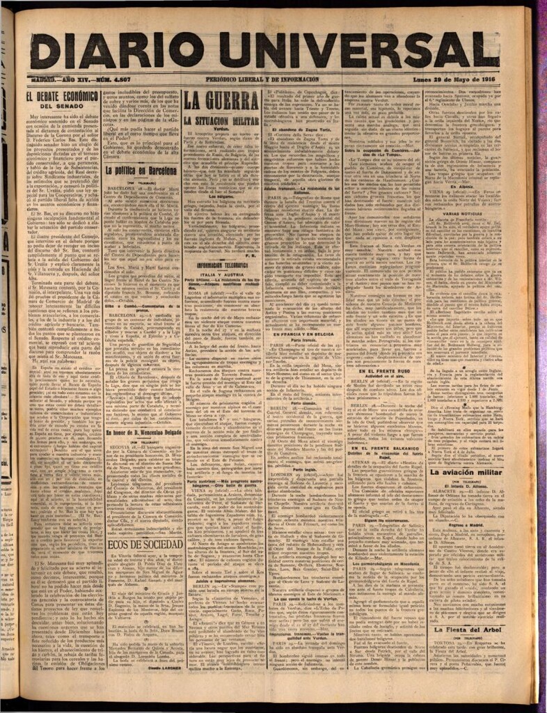 Miniatura de Diario Universal del 29 de mayo de 1916