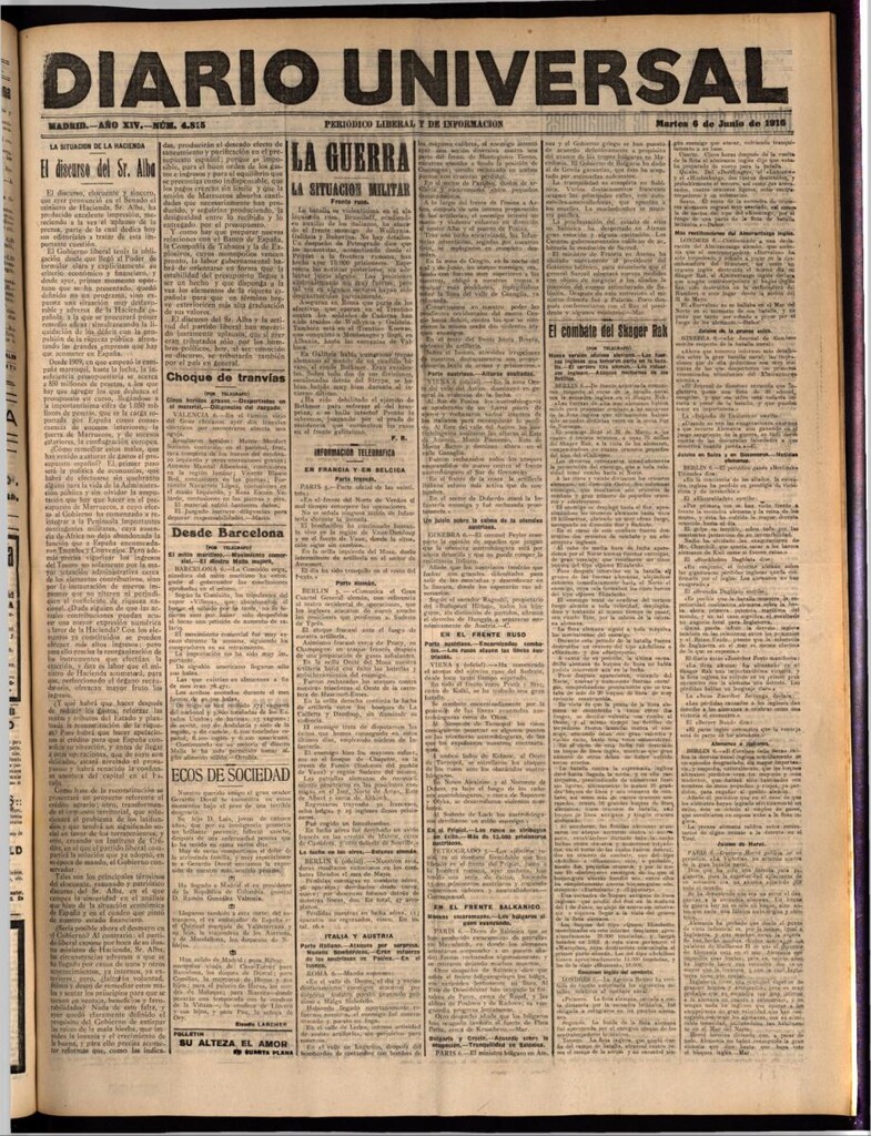 Miniatura de Diario Universal del 6 de junio de 1916