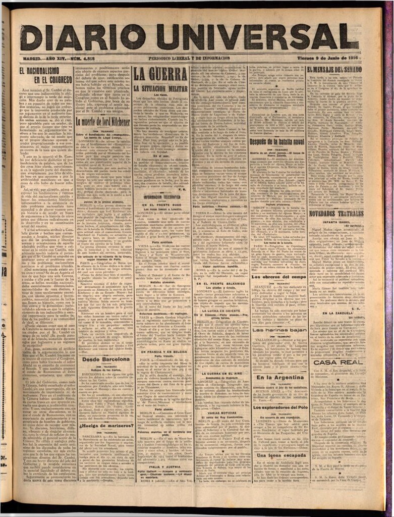 Miniatura de Diario Universal del 9 de junio de 1916