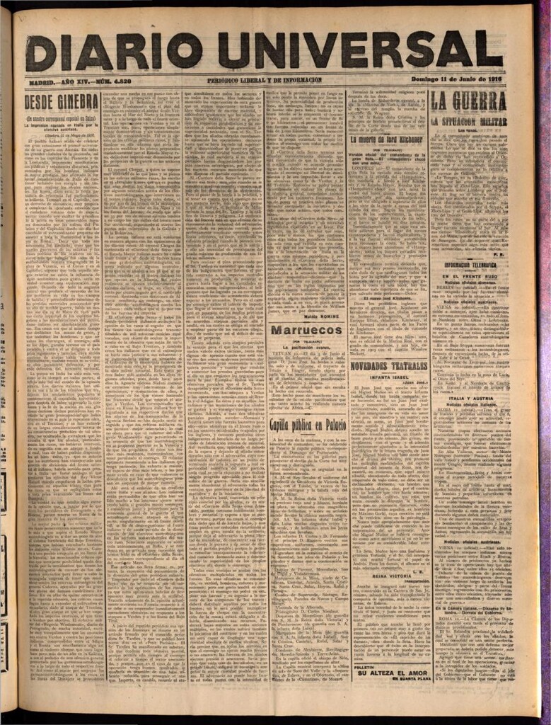 Miniatura de Diario Universal del 11 de junio de 1916