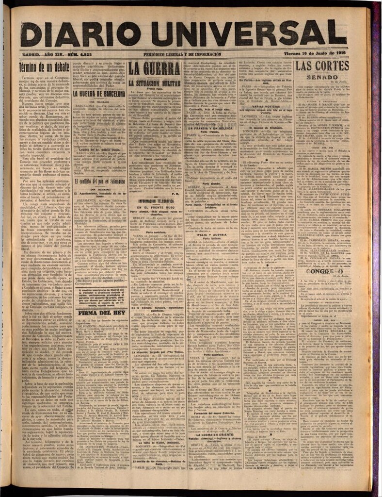 Miniatura de Diario Universal del 16 de junio de 1916