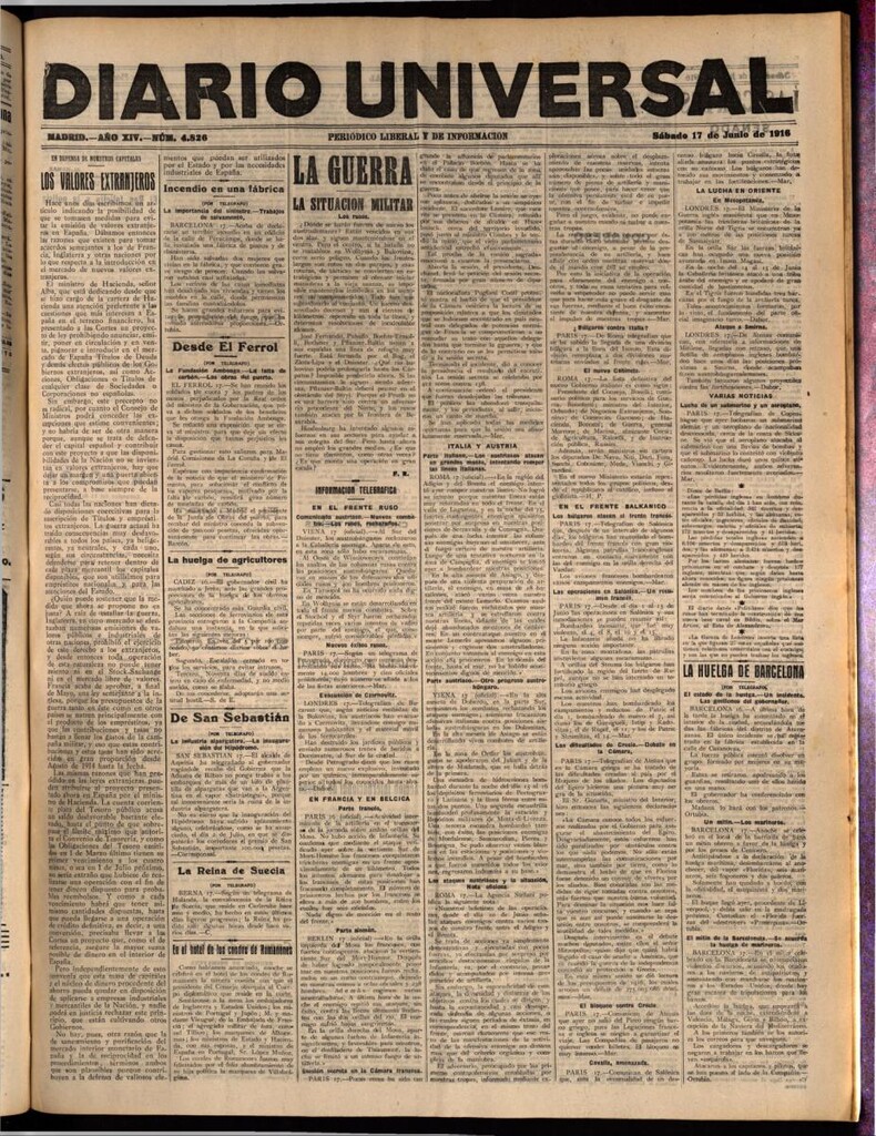 Miniatura de Diario Universal del 17 de junio de 1916