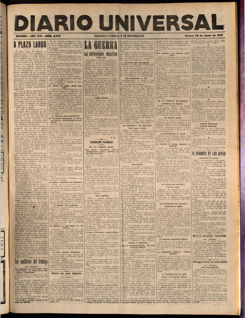 Miniatura de Diario Universal del 20 de junio de 1916