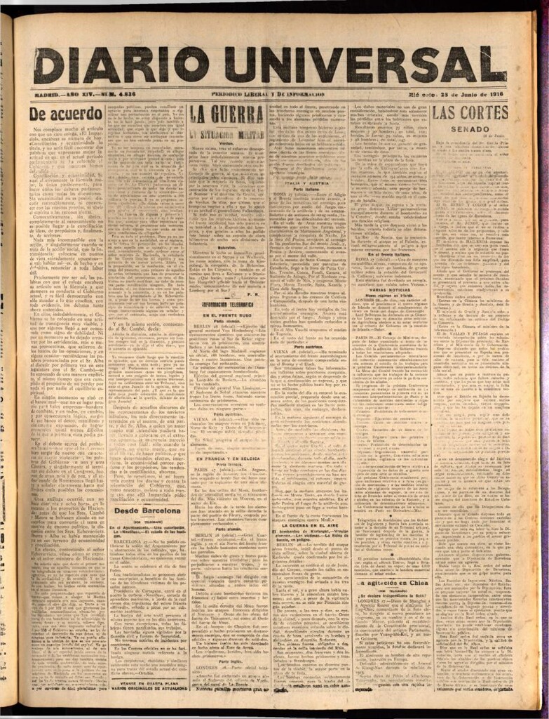 Miniatura de Diario Universal del 28 de junio de 1916
