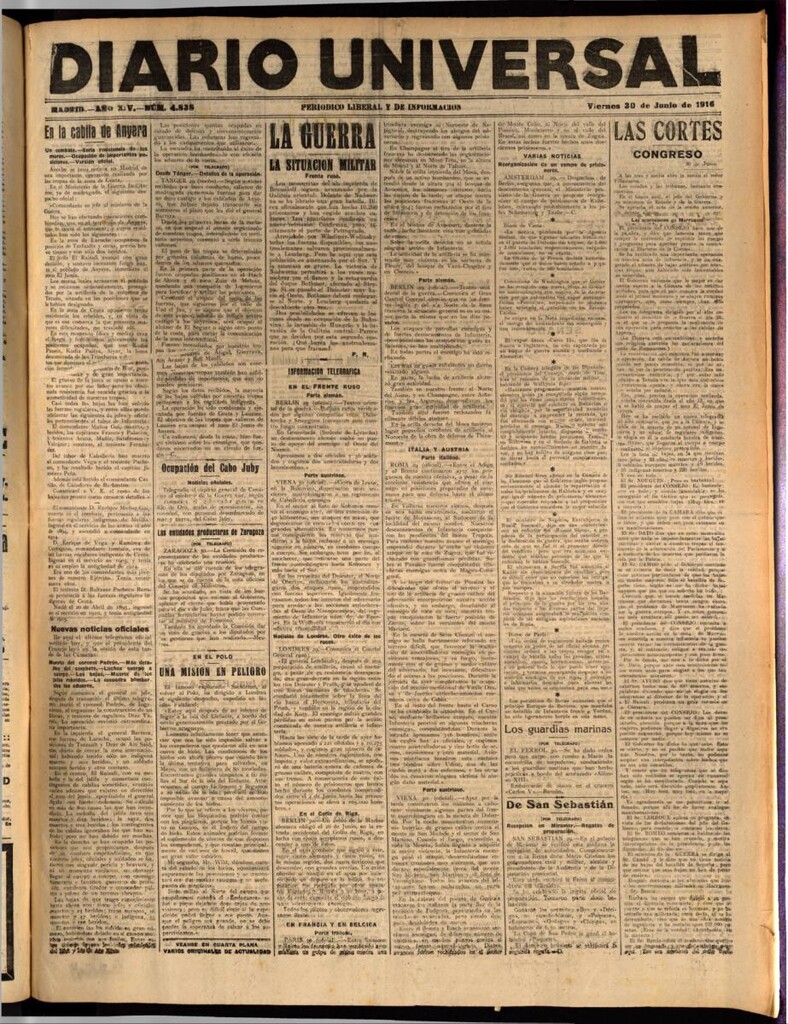 Miniatura de Diario Universal del 30 de junio de 1916