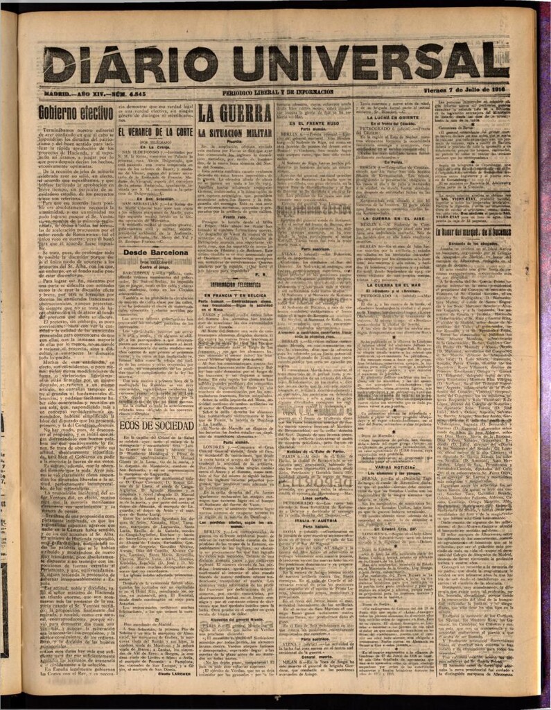Miniatura de Diario Universal del 7 de julio de 1916