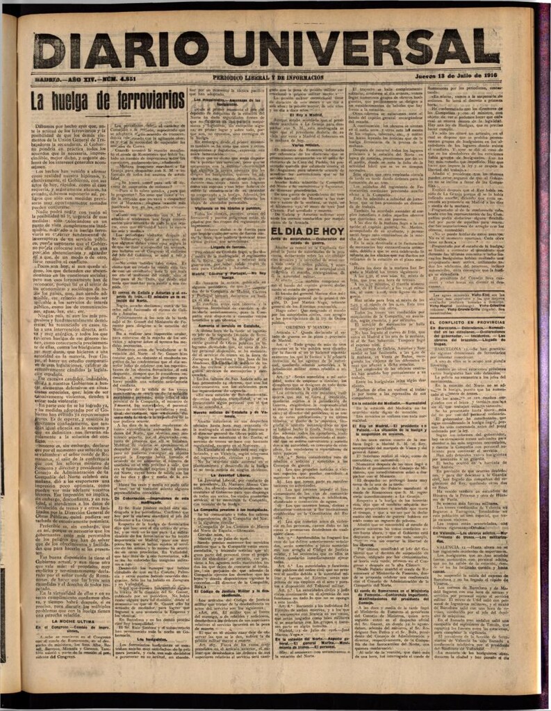 Miniatura de Diario Universal del 13 de julio de 1916