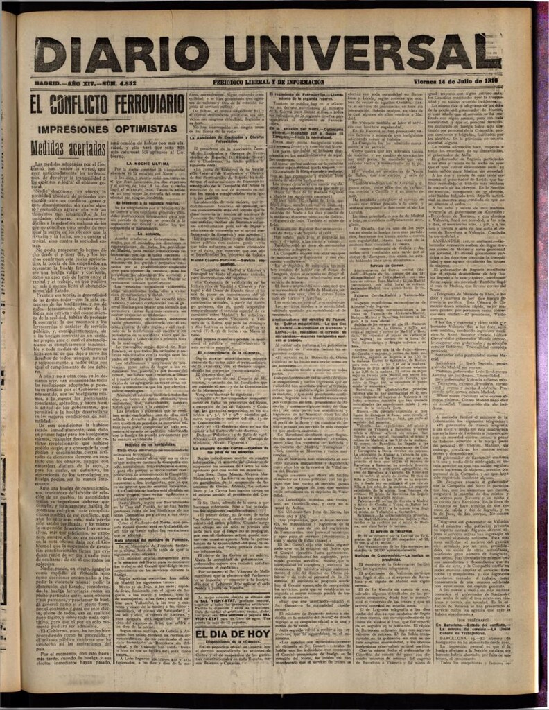 Miniatura de Diario Universal del 14 de julio de 1916
