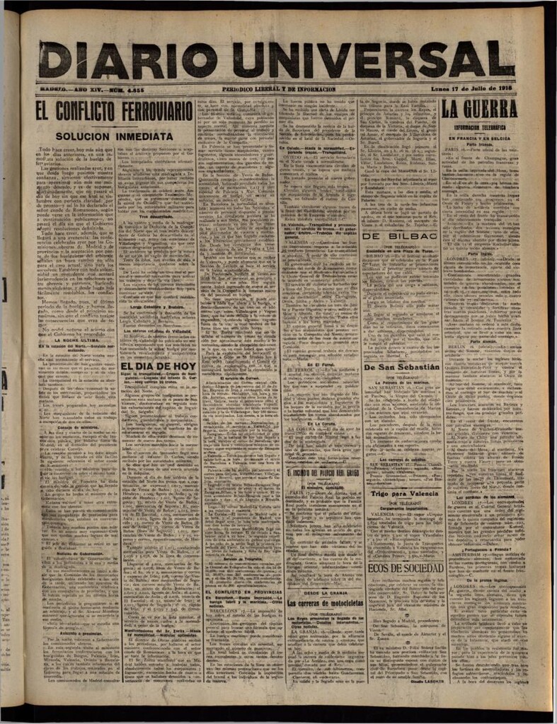 Miniatura de Diario Universal del 17 de julio de 1916