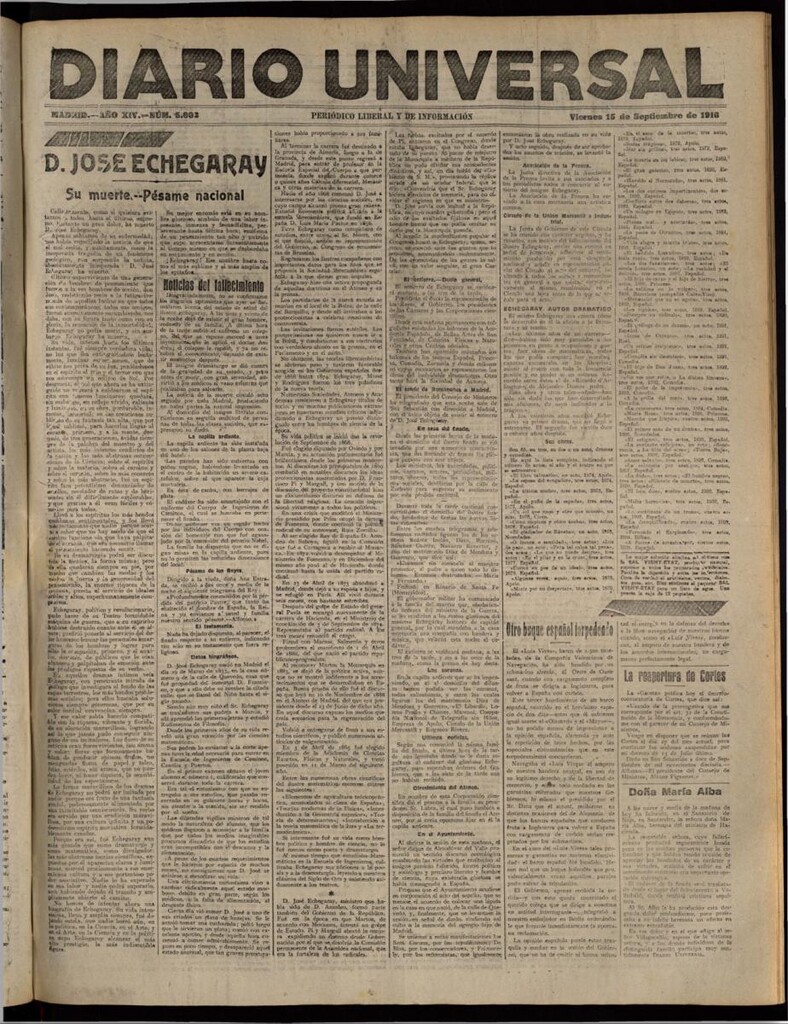 Miniatura de Diario Universal del 15 de septiembre de 1916