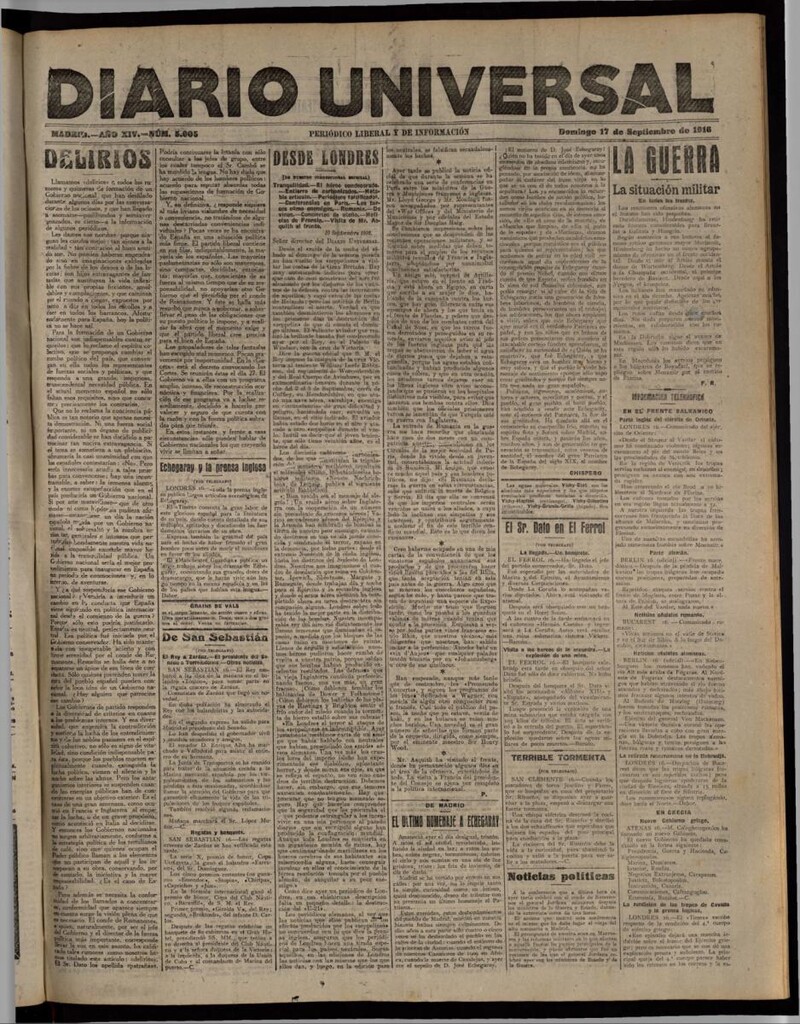 Miniatura de Diario Universal del 17 de septiembre de 1916