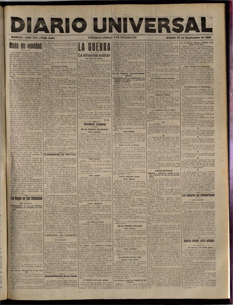 Miniatura de Diario Universal del 23 de septiembre de 1916