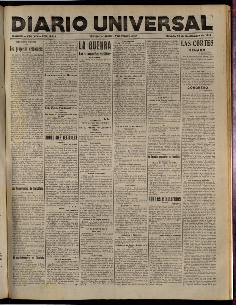 Miniatura de Diario Universal del 30 de septiembre de 1916