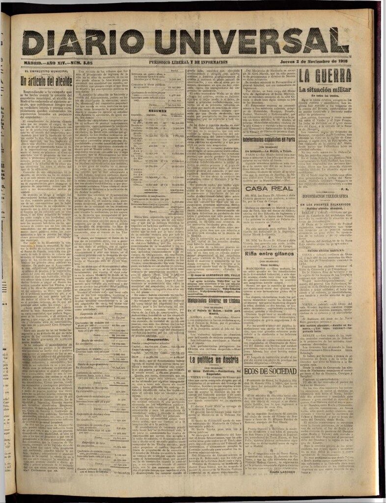 Miniatura de Diario Universal del 2 de noviembre de 1916