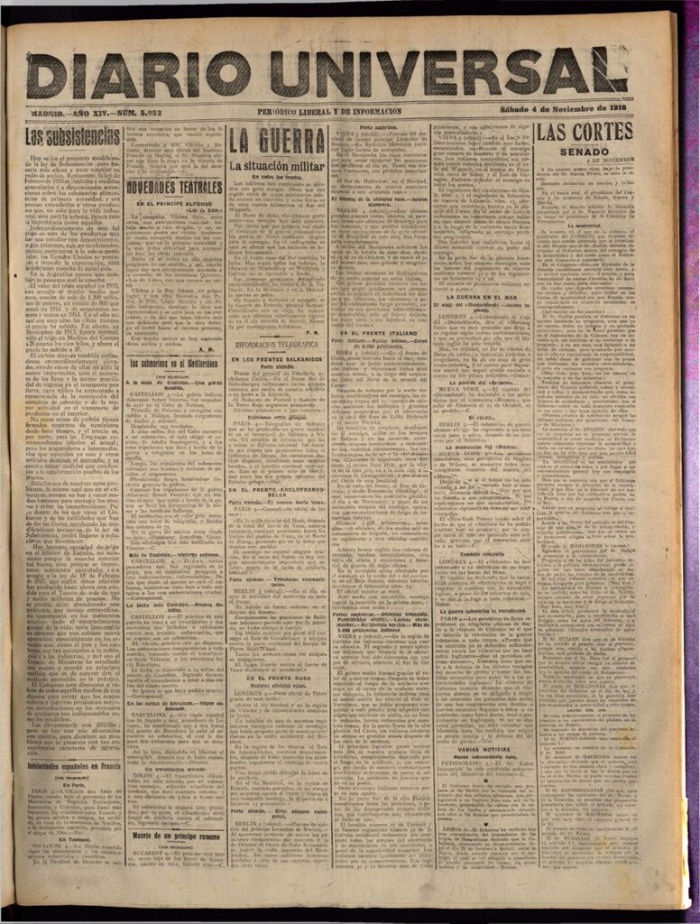 Miniatura de Diario Universal del 4 de noviembre de 1916