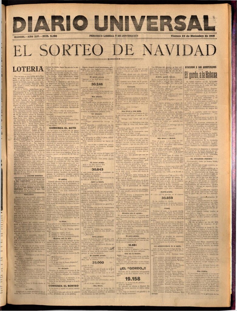 Miniatura de Diario Universal del 22 de diciembre de 1916