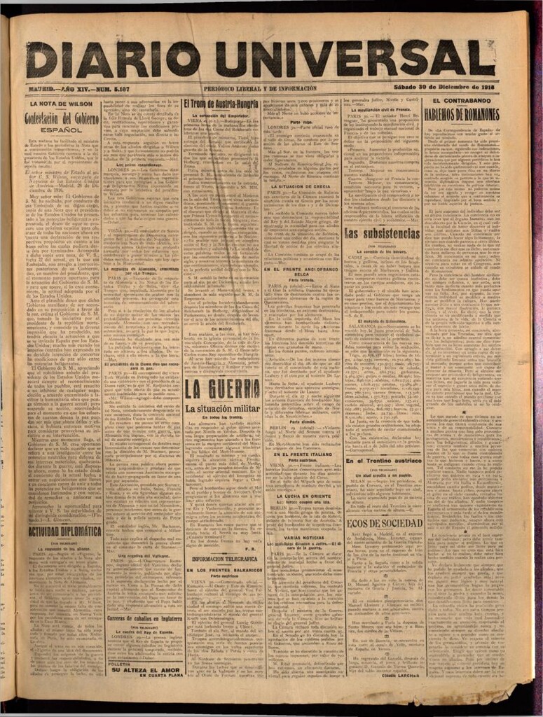 Miniatura de Diario Universal del 30 de diciembre de 1916