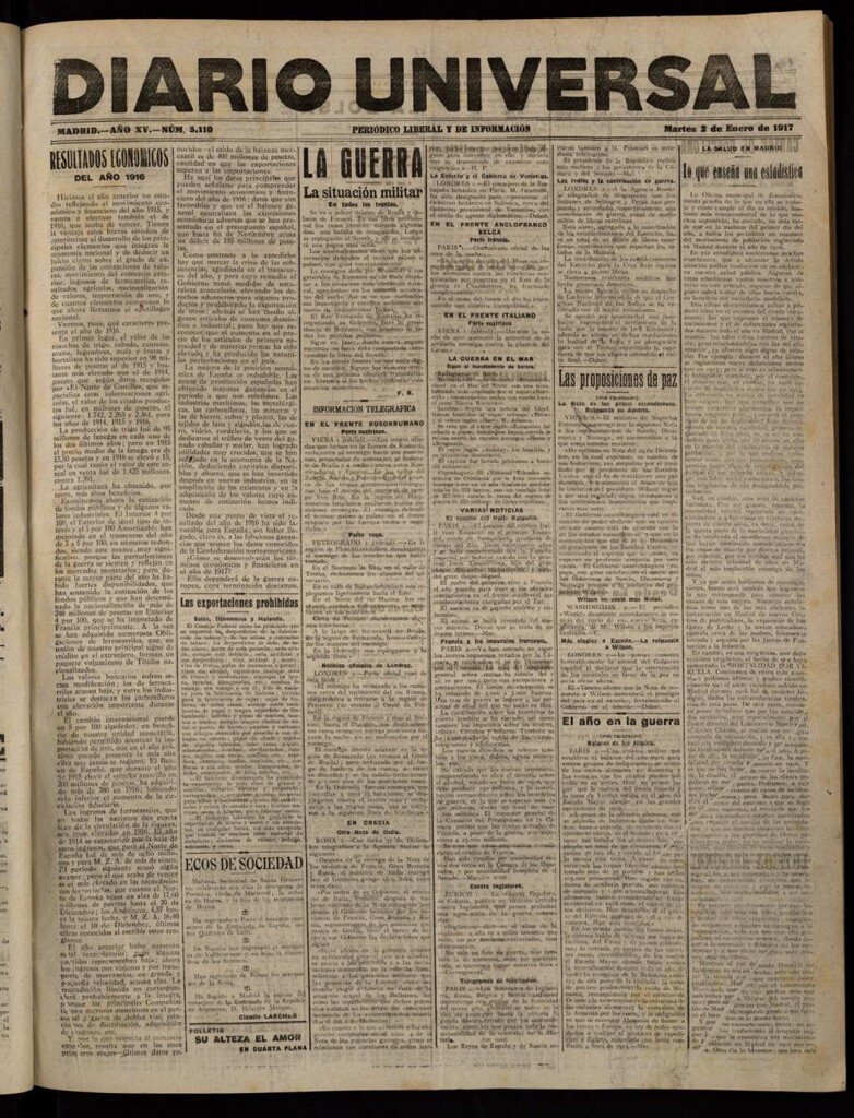 Miniatura de Diario Universal del 2 de enero de 1917