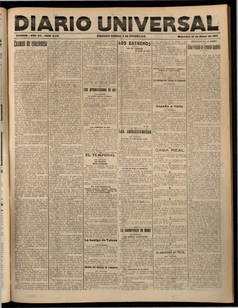 Miniatura de Diario Universal del 10 de enero de 1917